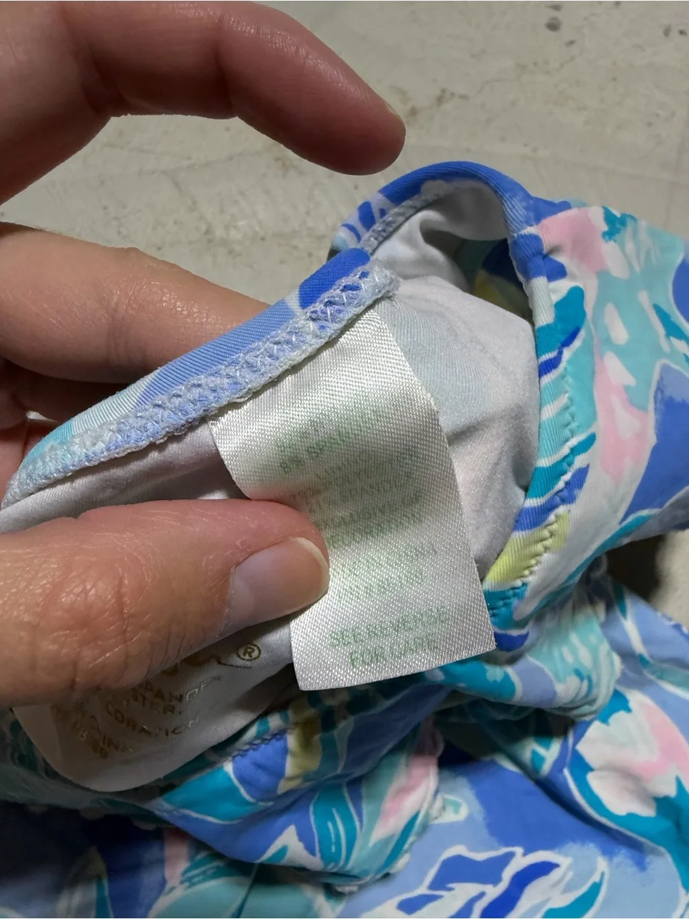 Lilly Pulitzer blue Floral One-Shoulder Swim Suit 8